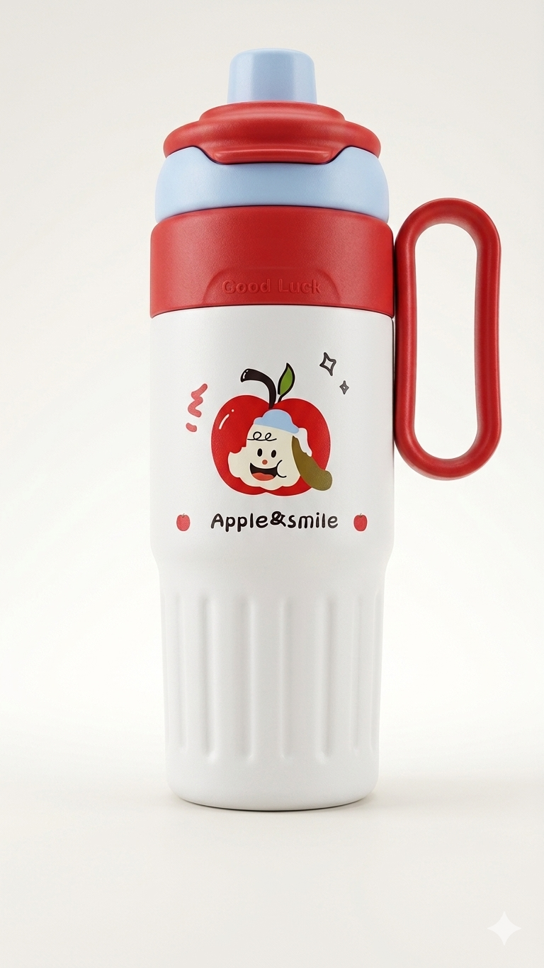 Kaiso Double-Wall Vacuum Insulated Stainless Steel Tumbler with Handle and Flip Straw