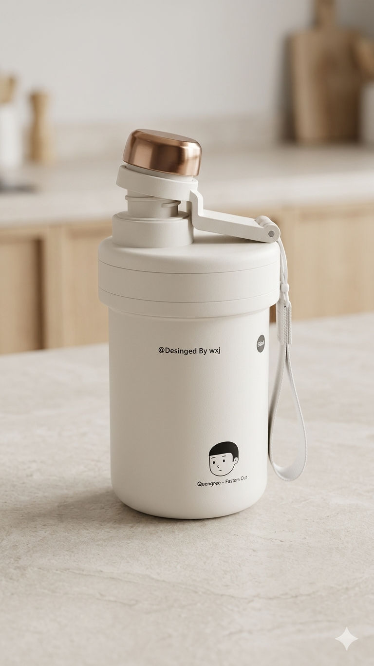 Kaiso Insulated Stainless Steel Tumbler with Built-in Straw and Carry Handle