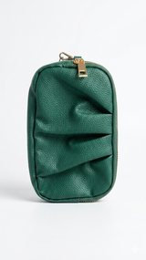 Kaiso Double Zipper Pleated Leather Clutch Bag