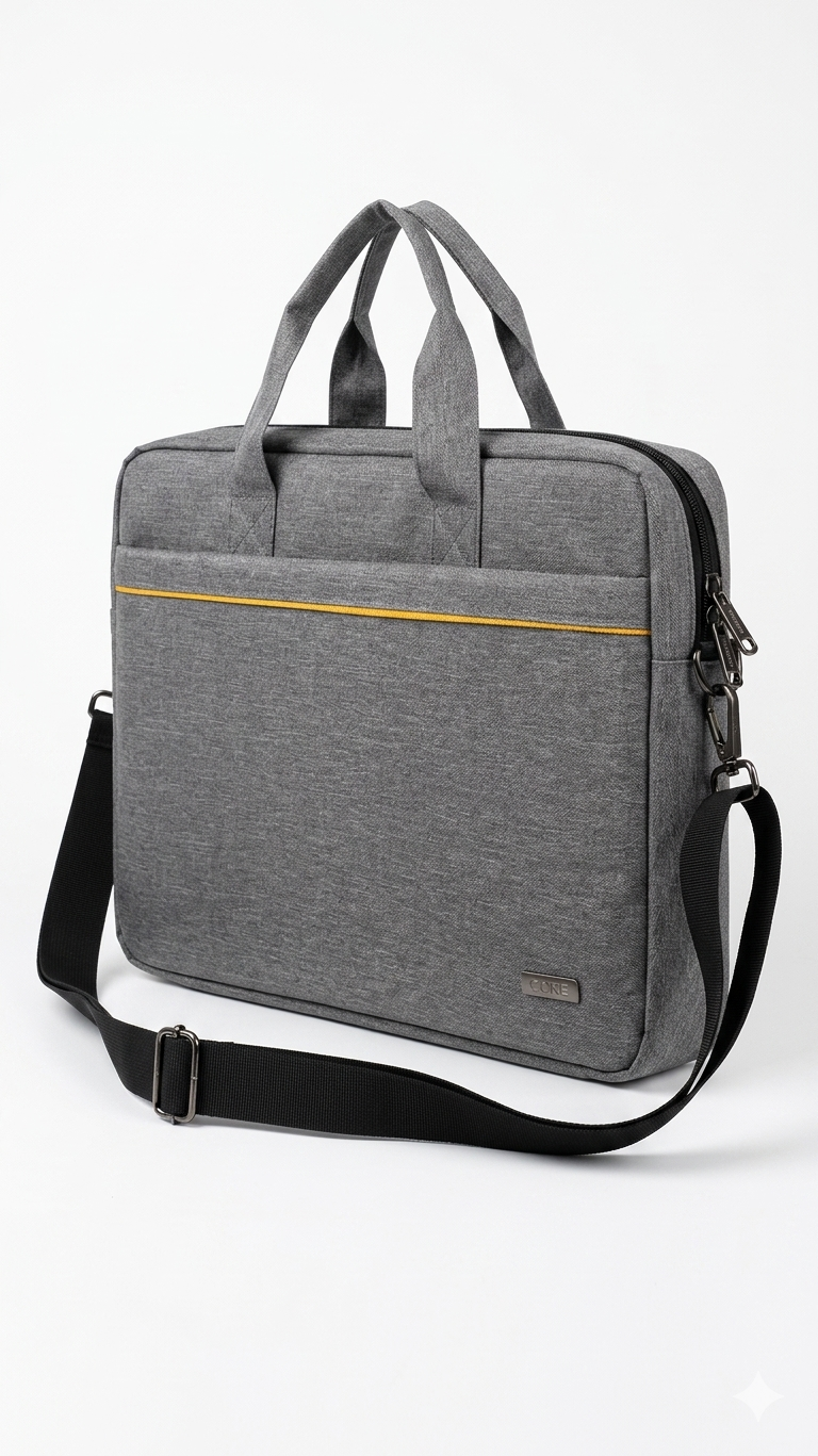 Kaiso Premium Grey Laptop Bag for Men & Women | Water Resistant Office Messenger Bag