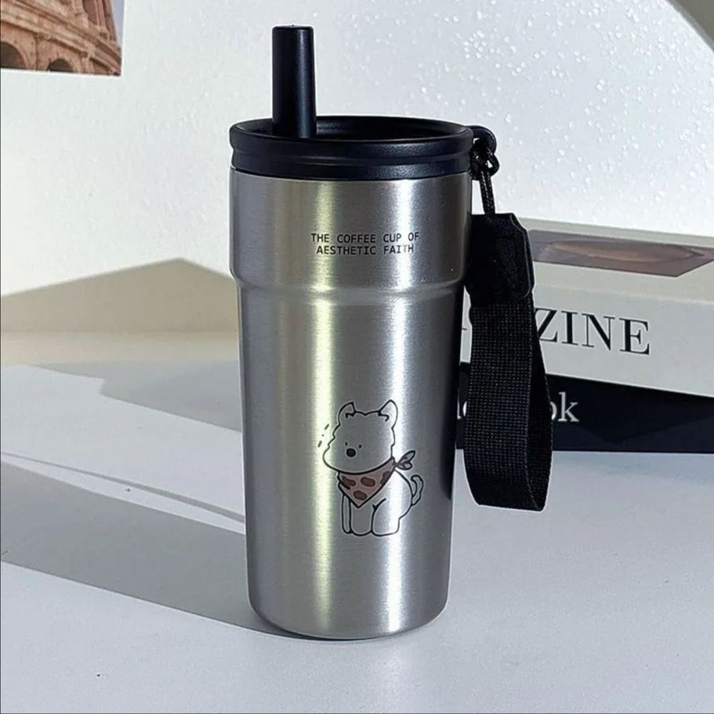 Kaiso Stainless Steel Insulated Tumbler with Carrying Strap – 800ml