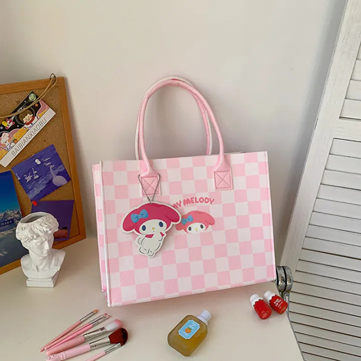 Kaiso Pink Checkered My Melody Tote Bag
