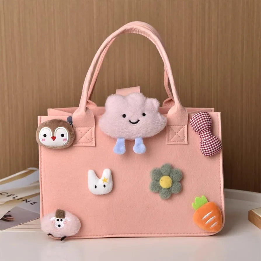 Kaiso Kawaii 3D Cartoon Plush Felt Tote Bag