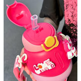 Kaiso Unicorn Insulated Kids Sipper Bottle with 3D Charms and Carrying Strap