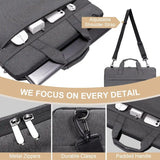 Kaiso Premium Grey Laptop Bag for Men & Women | Water Resistant Office Messenger Bag