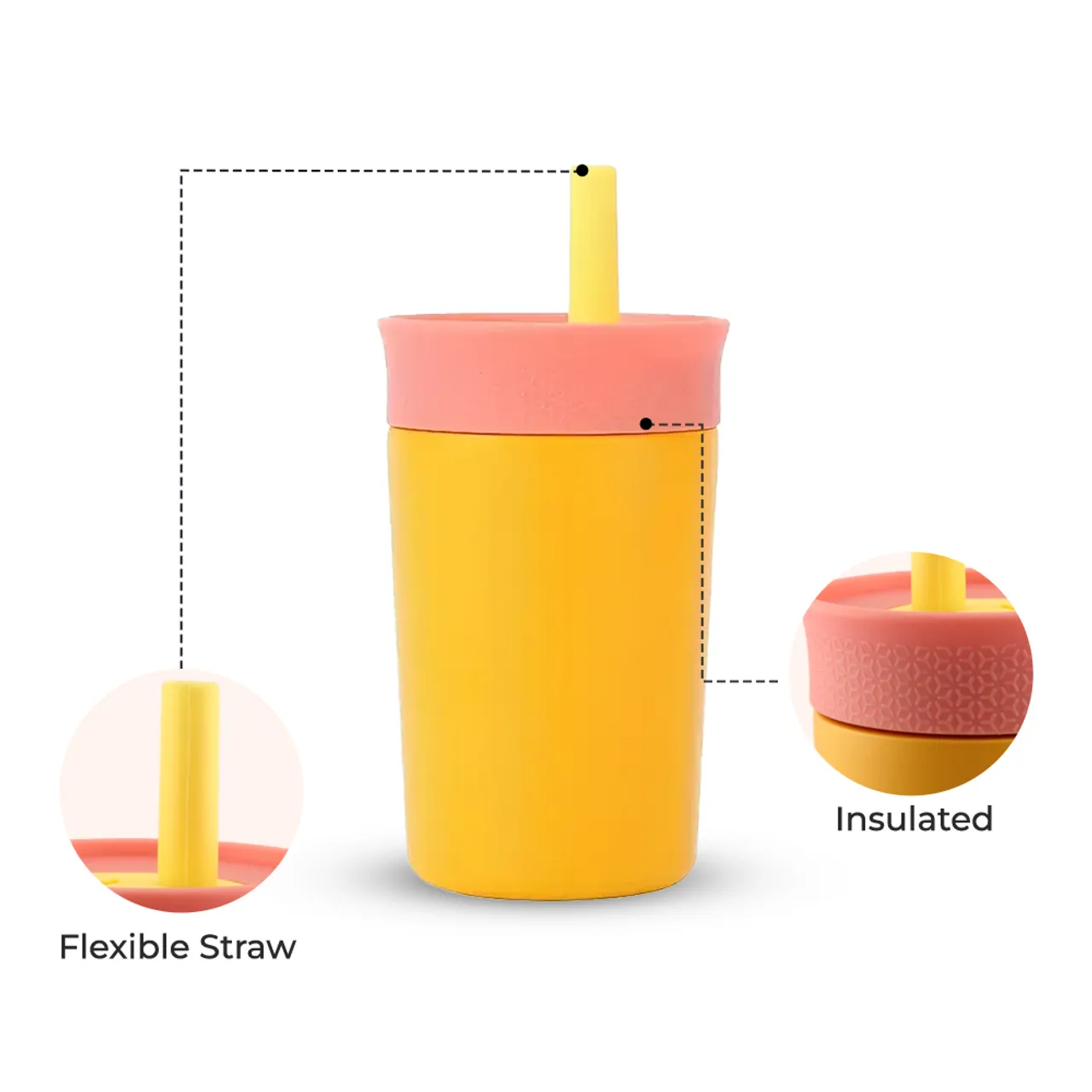 Kaiso Insulated Stainless Steel Tumbler with Spill-Resistant Silicone Straw