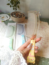 Kaiso Boutique Cute Bear Folding Hair Comb – Pastel Blue Compact Travel Hairbrush