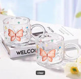 Kaiso Enchanted Butterfly Bloom Elegant Glass Cup for Tea & Coffee