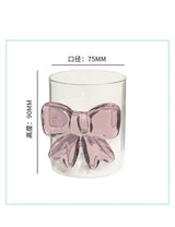 Kaiso Aesthetic 3D Pink Bow Transparent Glass Mug