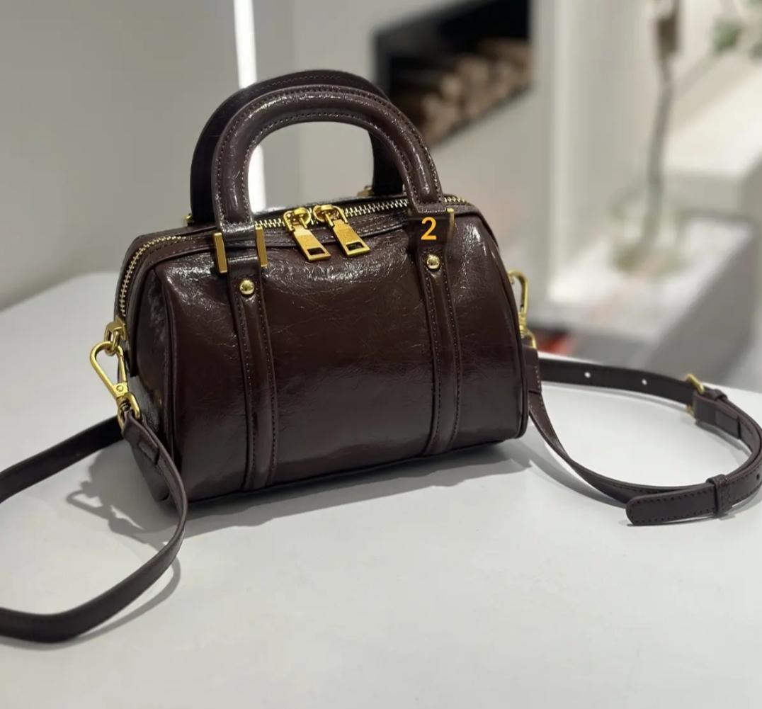 Kaiso Mini Patent Leather Boston Bag – Glossy Zip Handbag, Y2K Style Shoulder Purse