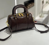 Kaiso Mini Patent Leather Boston Bag – Glossy Zip Handbag, Y2K Style Shoulder Purse
