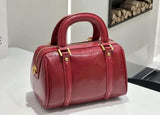 Kaiso Mini Patent Leather Boston Bag – Glossy Zip Handbag, Y2K Style Shoulder Purse