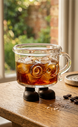 Kaiso Unique 3D Monster Design Transparent Glass Coffee & Juice Cup