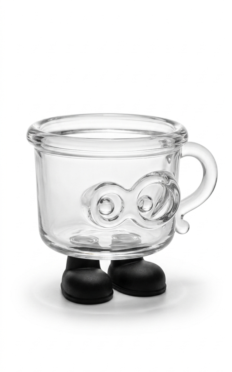 Kaiso Unique 3D Monster Design Transparent Glass Coffee & Juice Cup