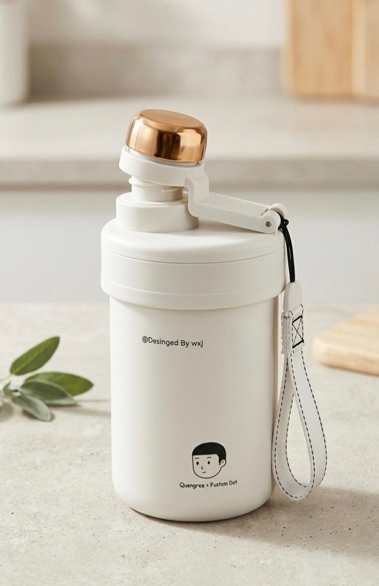 Kaiso Insulated Stainless Steel Tumbler with Built-in Straw and Carry Handle