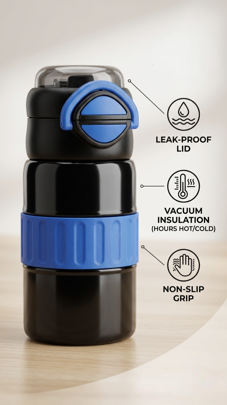 Kaiso Stainless Steel Vacuum Insulated Water Bottle