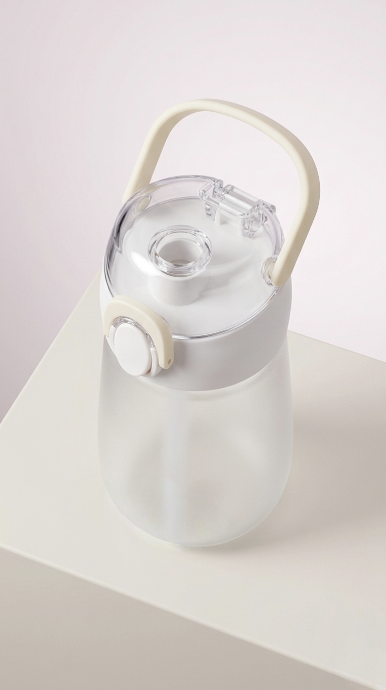 Kids Sipper Bottle with Hidden Carry Handle and Leak-Proof Flip Lid