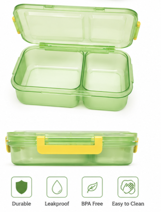 Kaiso 3-Compartment Stainless Steel Insulated Lunch Box with Spoon