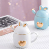 Kaiso Cute Golden Heart Bunny Ceramic Mug