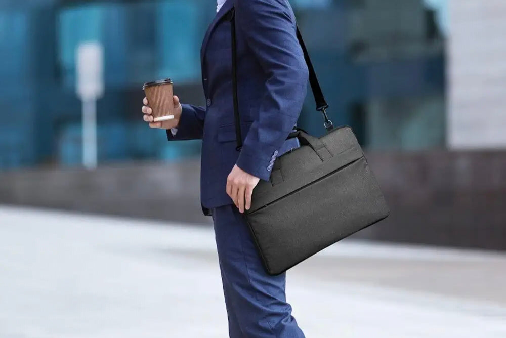 Kaiso Premium Grey Laptop Bag for Men & Women | Water Resistant Office Messenger Bag