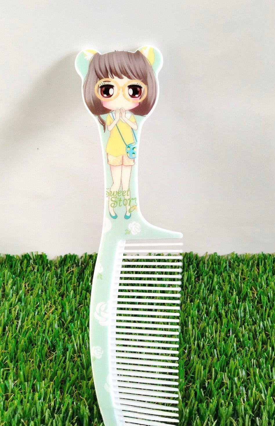 Kaiso Cute Cartoon Printed Hair Comb for Kids & Girls – Wide & Fine Tooth Detangling Comb