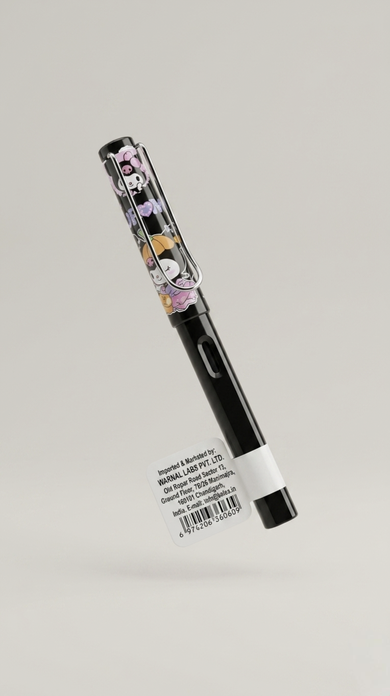 Kaiso Cartoon Print Premium Fountain Pen with Metal Clip – Smooth Ink Writing Pen