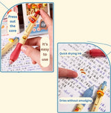 Kaiso Burger Shop Erasable Gel Pen Set – 4 Pcs [0.5mm Blue Ink]