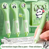 Kaiso Cute Panda Pen-Style Correction Tape Set - Pack of 3 (6m x 5mm) | Instant Dry & Smooth Glide