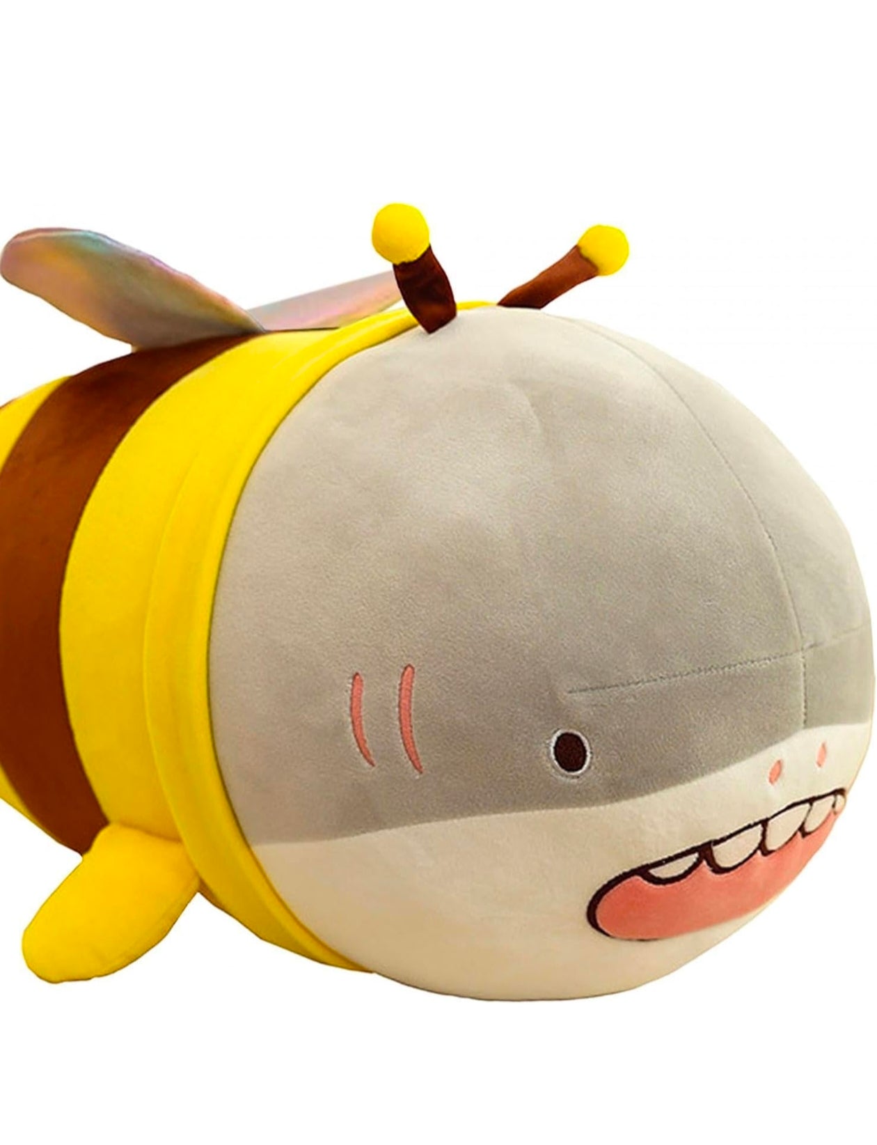 Kaiso Shark and Bee Combination Hug and Throw Pillow Soft Toy 25CM