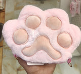 Kaiso Cute Fluffy Cat Paw Plush Sling / Crossbody Bag