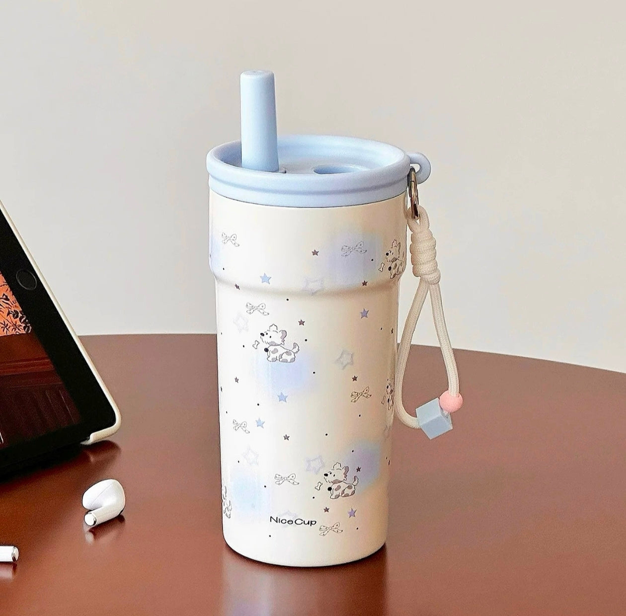 Kaiso Insulated Stainless Steel Tumbler with Straw & Carry Strap – 500ml