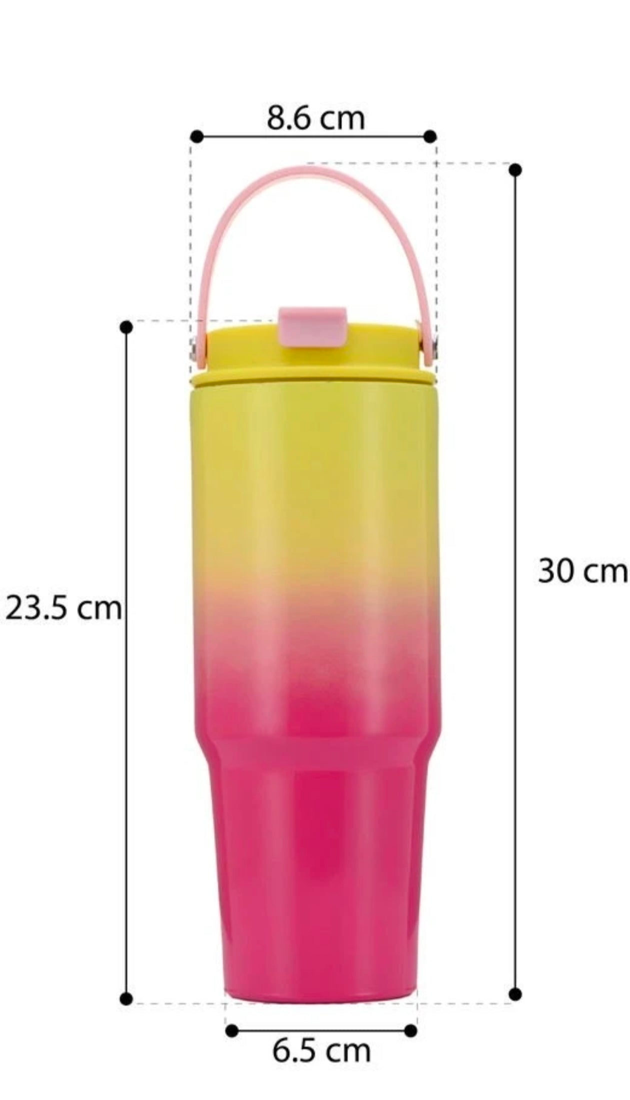 Kaiso Gradient Stainless Steel Insulated Travel Tumbler with Handle & Lid – 900ml
