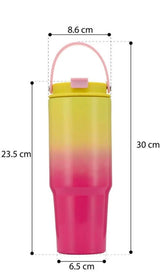 Kaiso Gradient Stainless Steel Insulated Travel Tumbler with Handle & Lid – 900ml