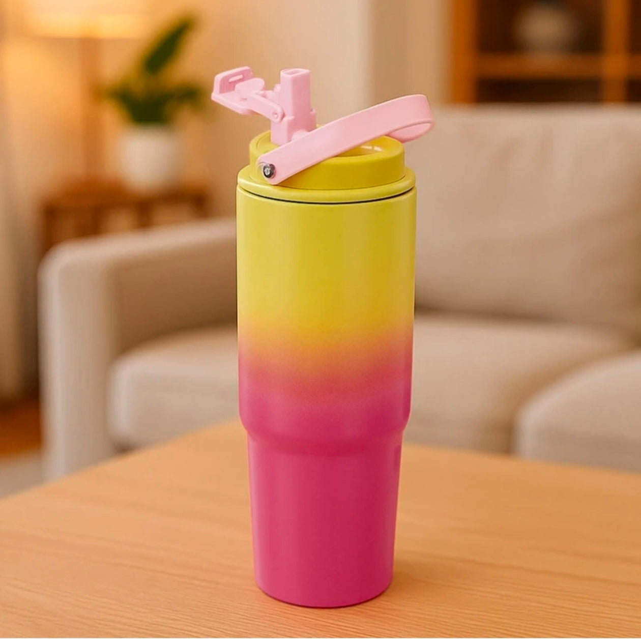 Kaiso Gradient Stainless Steel Insulated Travel Tumbler with Handle & Lid – 900ml