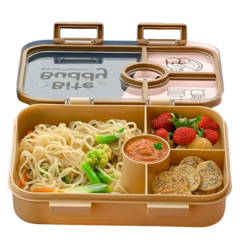 Kaiso Bite Buddy 4-Compartment Kids Bento Lunch Box | Leak-Proof & BPA-Free Tiffin for School.