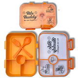 Kaiso Bite Buddy 4-Compartment Kids Bento Lunch Box | Leak-Proof & BPA-Free Tiffin for School.