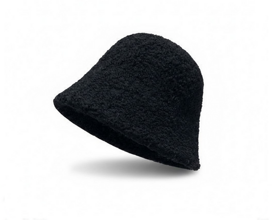 Kaiso Women’s Lamb Wool Bucket Hat (Black)