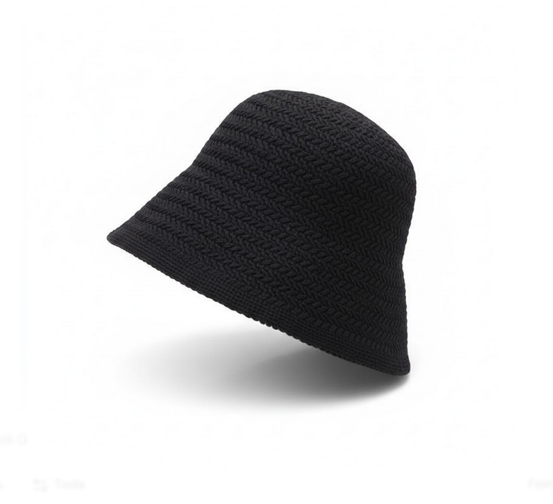 Kaiso women hollow sun Bucket Hat (Black)