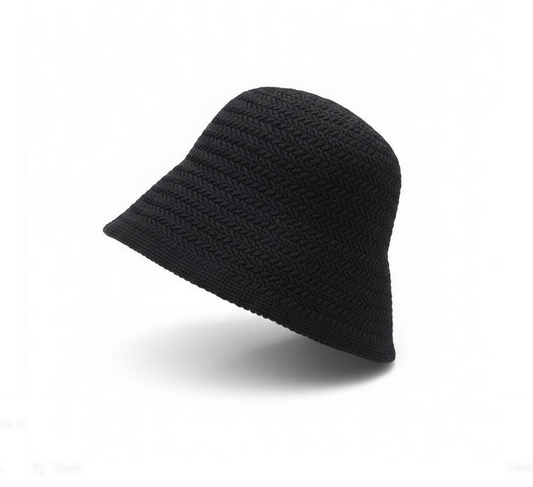 Kaiso women hollow sun Bucket Hat (Black)