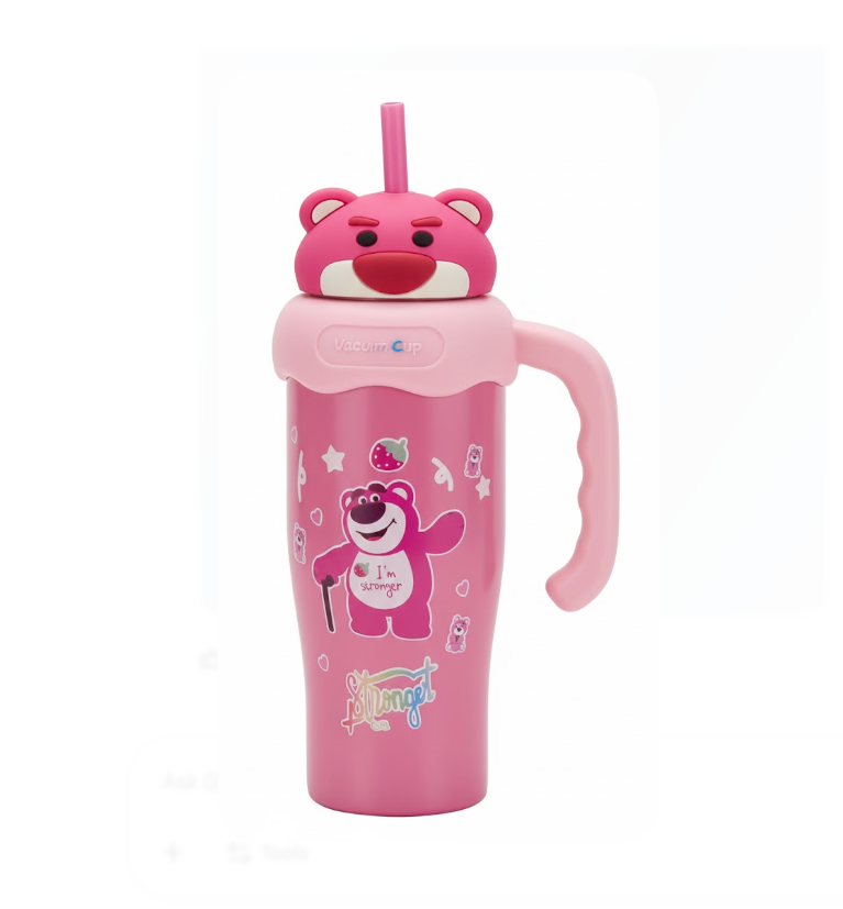 Kaiso Sipper with pop cap - 900ml (pink 01)