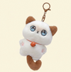 Kaiso Siamese Plush Cat keychain (red bell)