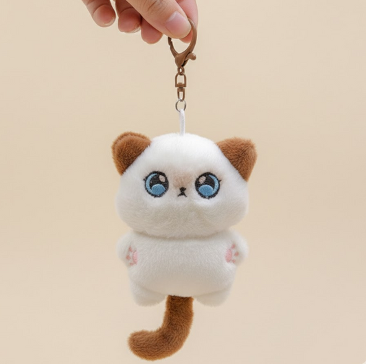 Kaiso Siamese Plush Cat keychain