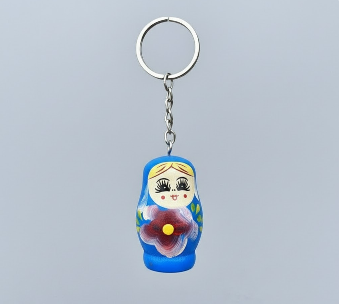 Kaiso Russian Nesting Doll Keychain (Blue)