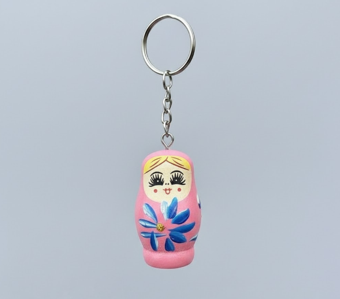 Kaiso Russian Nesting Doll Keychain (Pink)
