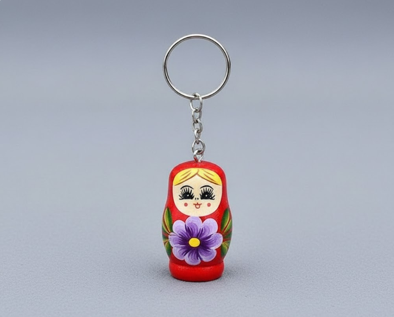 Kaiso Russian Nesting Doll Keychain (Red)