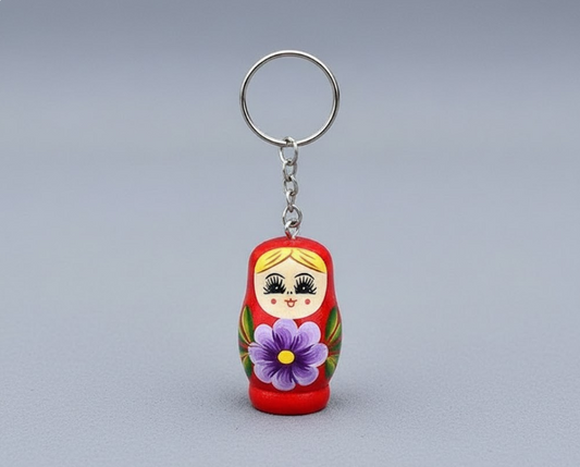 Kaiso Russian Nesting Doll Keychain (Red)