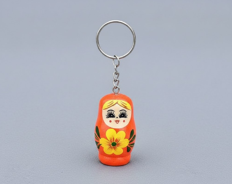 Kaiso Russian Nesting Doll Keychain (Orange)