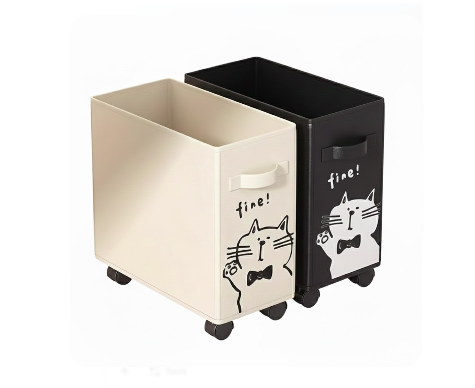 Kaiso Fabric Under-Desk Storage Basket – Foldable & Wheeled Organizer