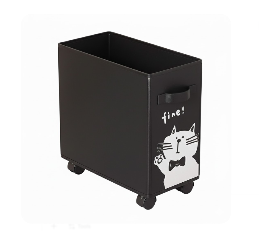 Kaiso Fabric Under-Desk Storage Basket – Foldable & Wheeled Organizer