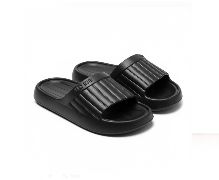 Kaiso Unisex Open Toe Non-Slip Breathable Slippers (Black)